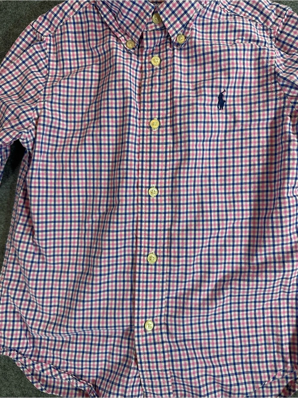 Ralph Lauren Pink & Blue Plaid Button-Down Shirt for Kids